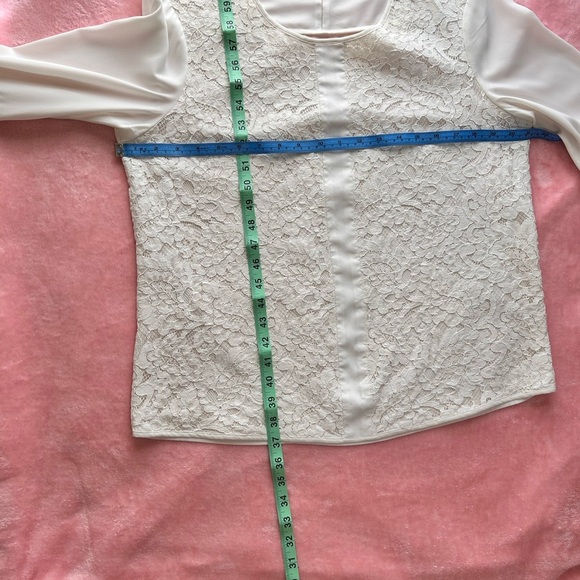 Calvin Klein White Embellished Bell Sleeve Blouse - Picture 5 of 7